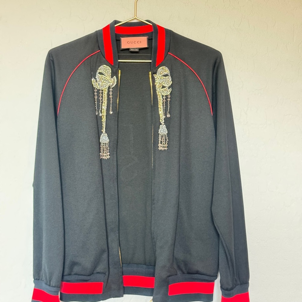 Gucci Black and Red Life is Gucci bomber jacket